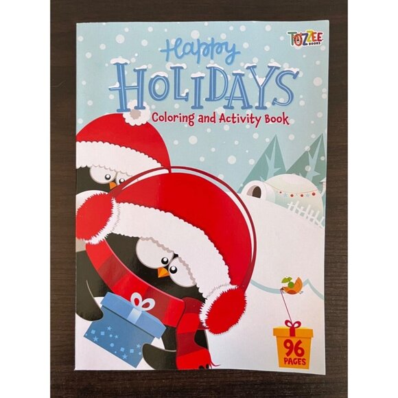 3 For $6 Tozzee Books Happy Holidays Coloring And Activity Book 96 Pages Winter - Picture 1 of 2